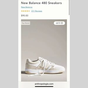 EUC New Balance 480 Sneakers in Tan/White